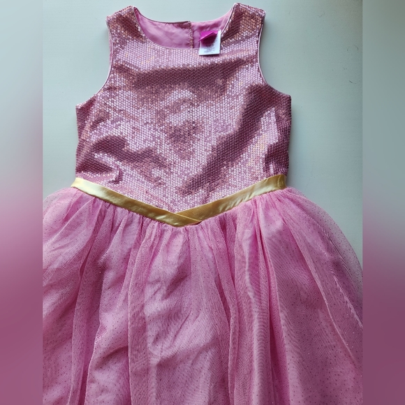 Avon Disney princess Aurora party dress size 7/8 sequins top multi layer bottom - Picture 9 of 13